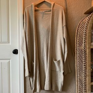 Long hooded super soft cozy cardigan